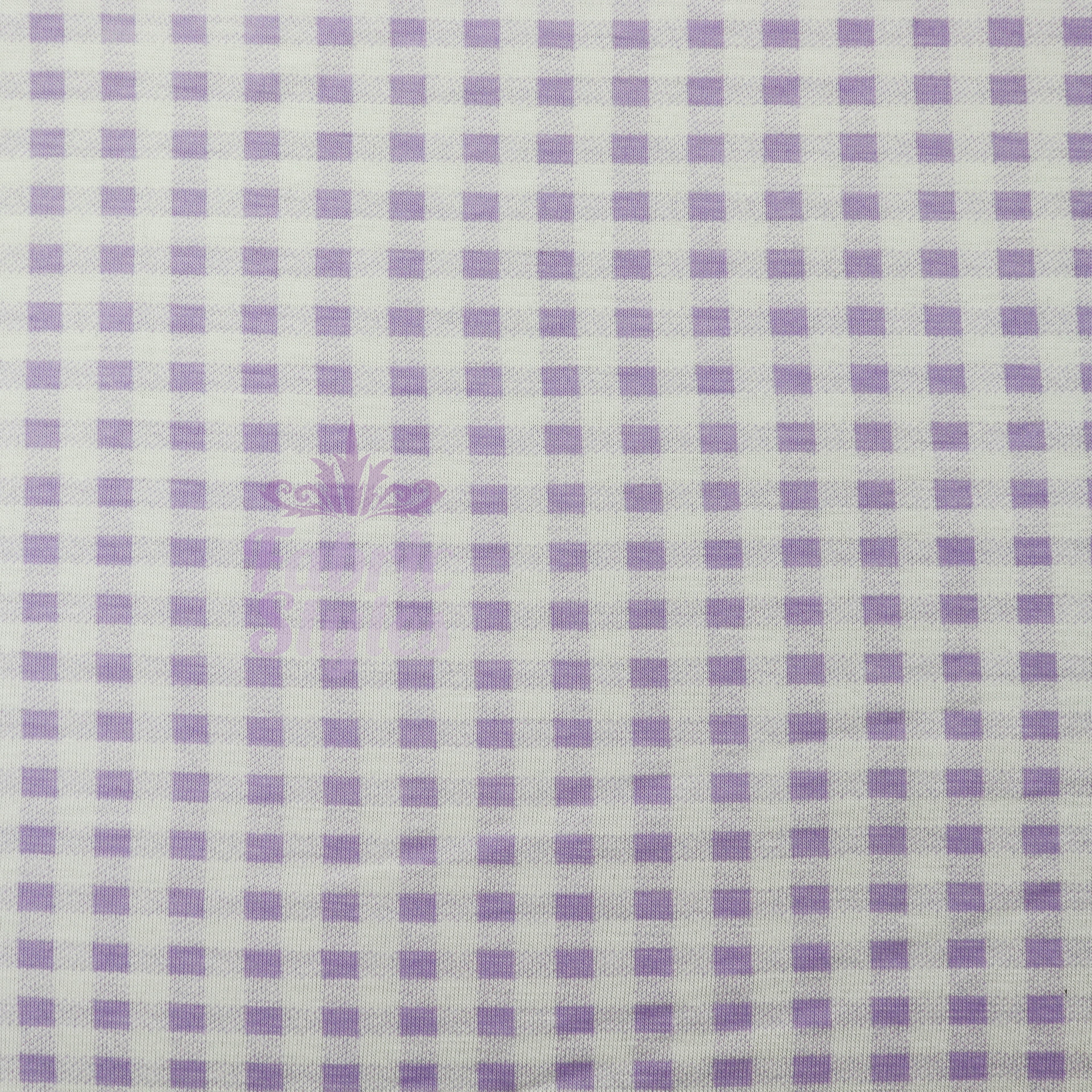 Lilac Gingham Check Viscose Elastane Fabric