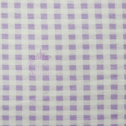 Lilac Gingham Check Viscose Elastane Fabric