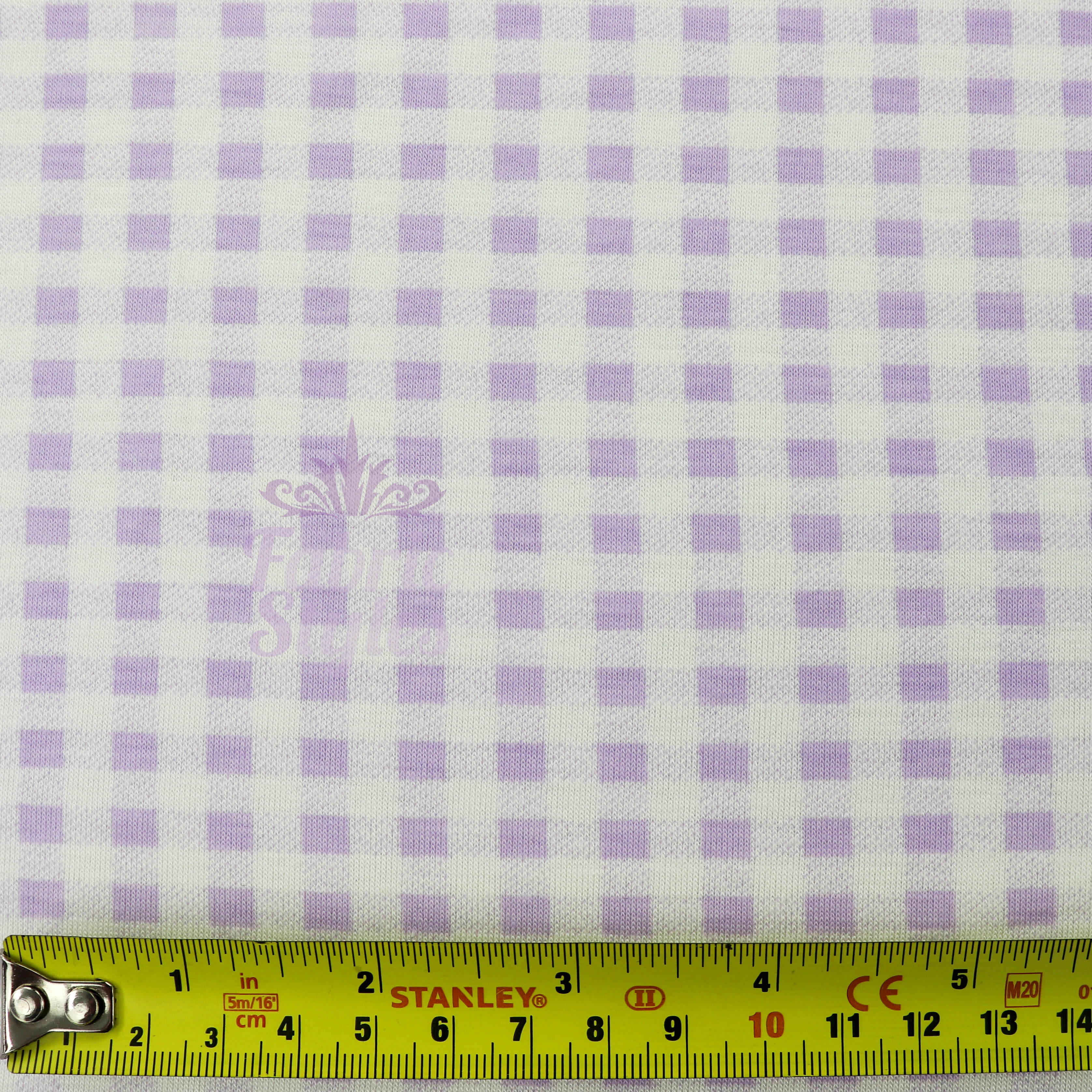 Lilac Gingham Check Viscose Elastane Fabric