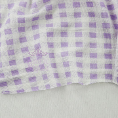 Lilac Gingham Check Viscose Elastane Fabric