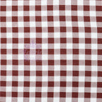 Brown Gingham Check Viscose Elastane Fabric