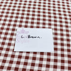 Brown Gingham Check Viscose Elastane Fabric