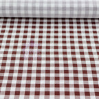 Brown Gingham Check Viscose Elastane Fabric