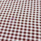 Brown Gingham Check Viscose Elastane Fabric