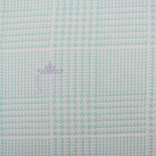 Mint Green Dogtooth Viscose Elastane Fabric