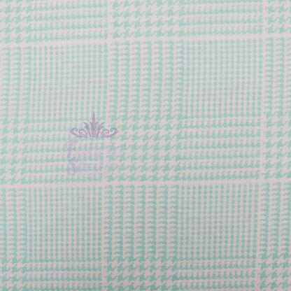 Mint Green Dogtooth Viscose Elastane Fabric
