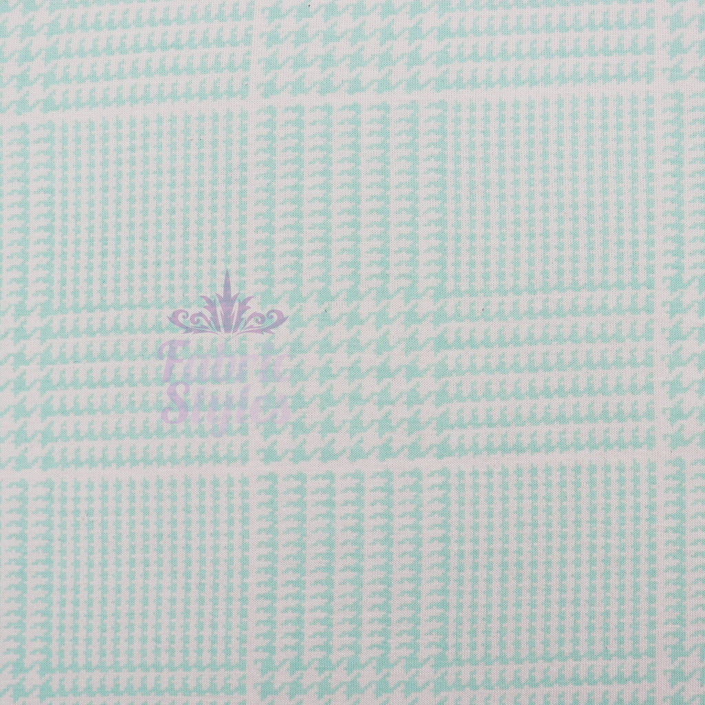 Mint Green Dogtooth Viscose Elastane Fabric