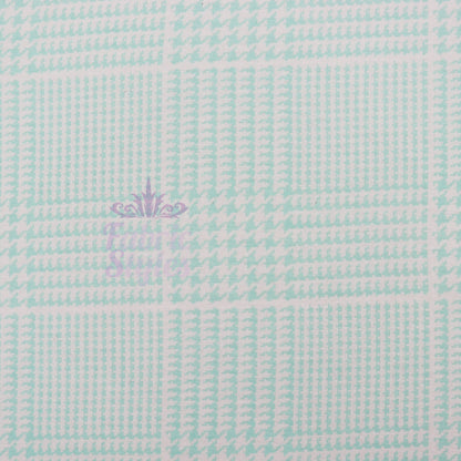 Mint Green Dogtooth Viscose Elastane Fabric