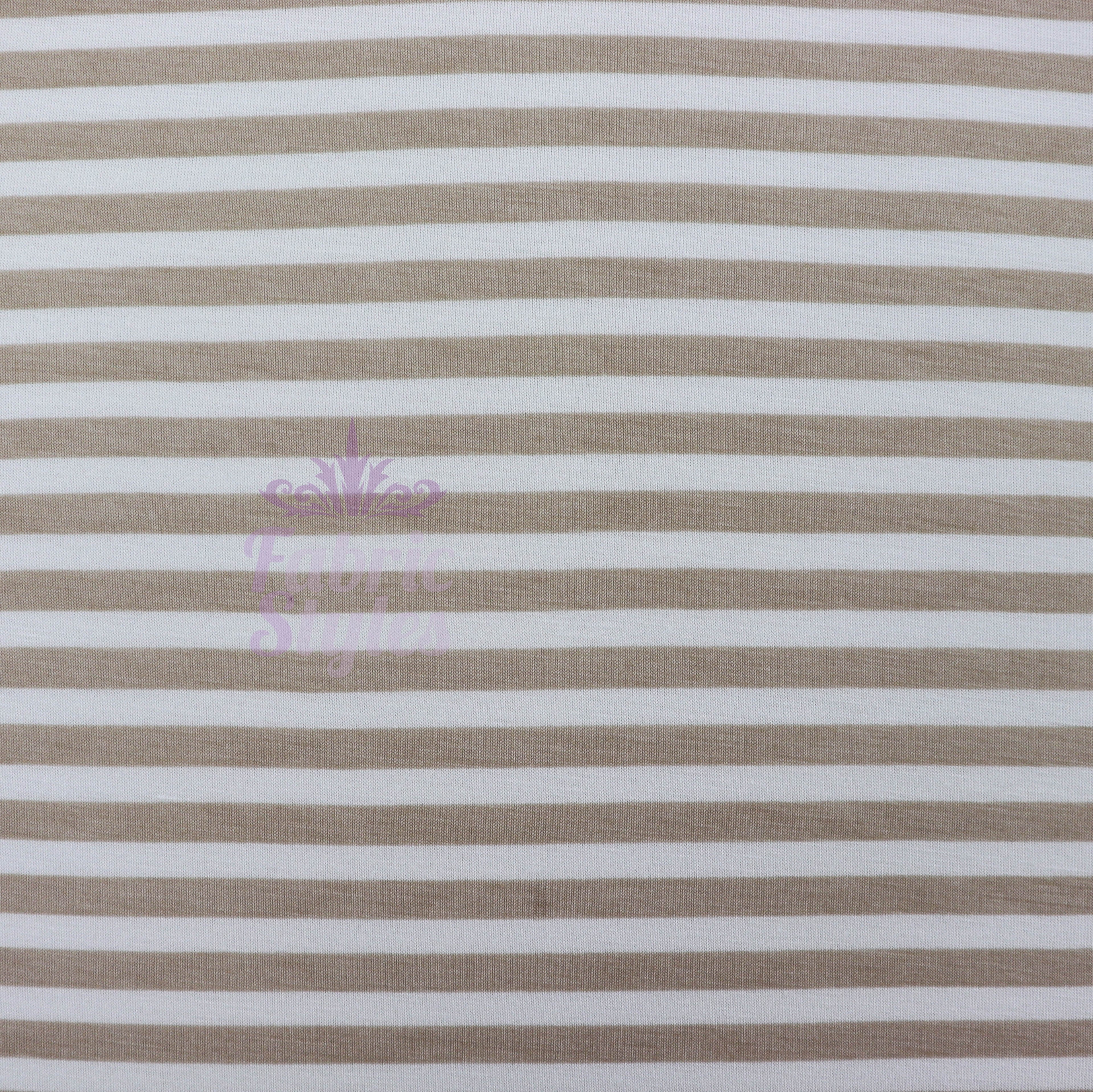 Taupe Stripe Viscose Elastane Fabric