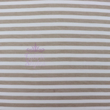 Taupe Stripe Viscose Elastane Fabric