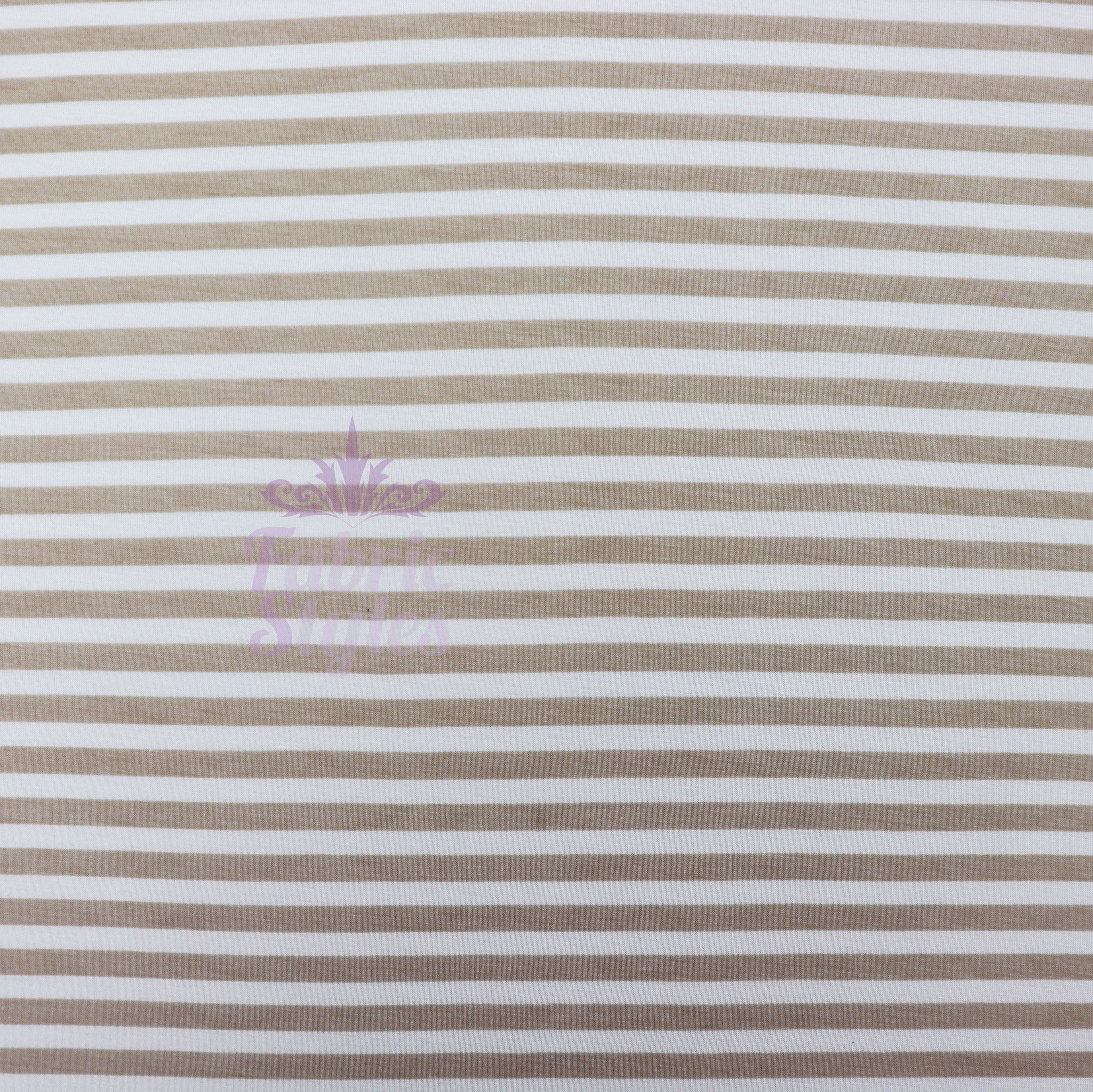 Taupe Stripe Viscose Elastane Fabric