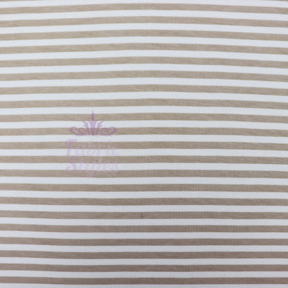 Taupe Stripe Viscose Elastane Fabric