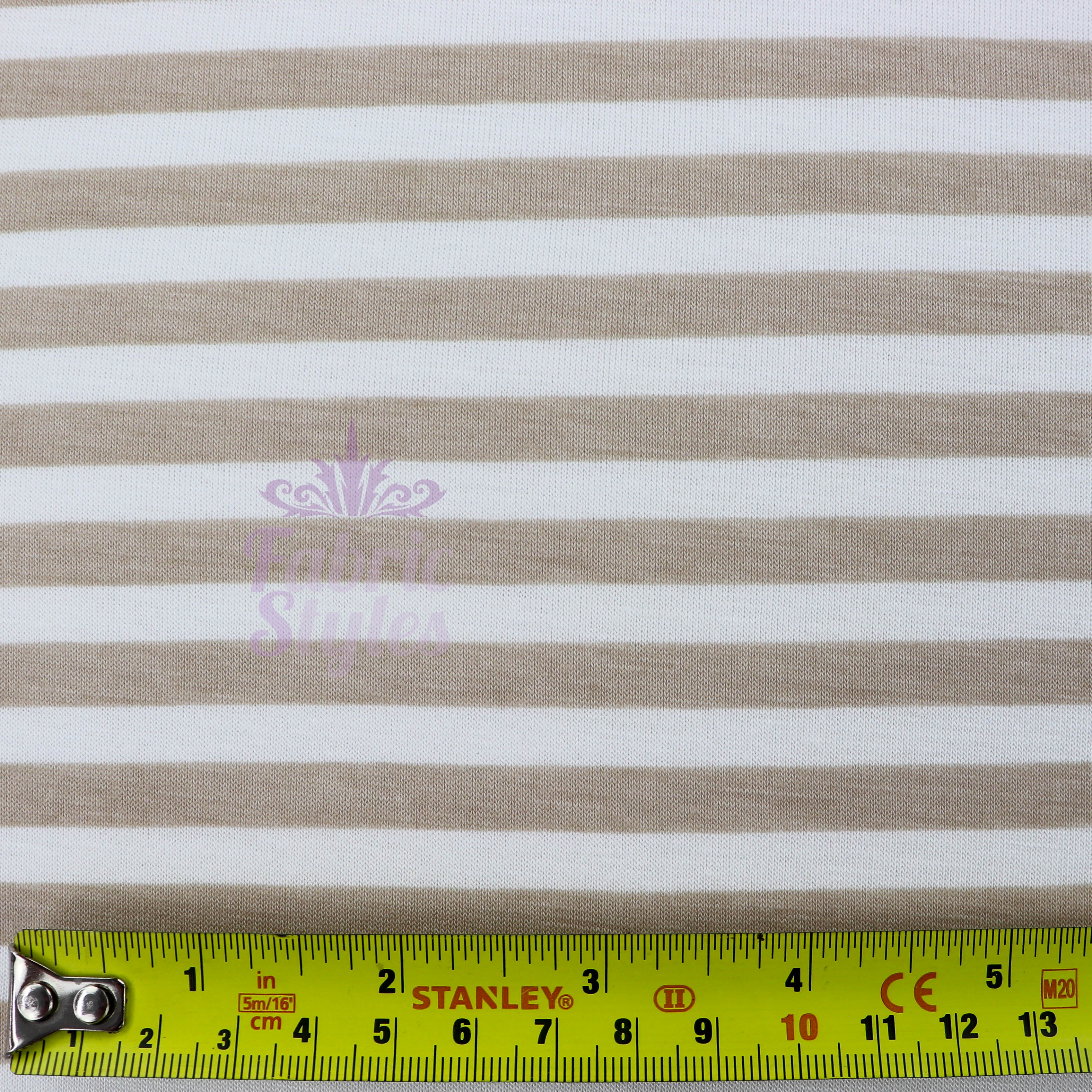 Taupe Stripe Viscose Elastane Fabric