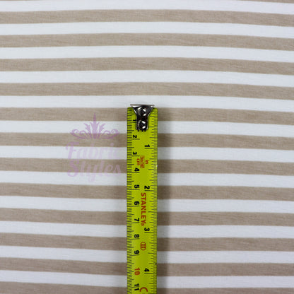 Taupe Stripe Viscose Elastane Fabric
