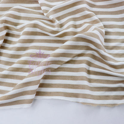 Taupe Stripe Viscose Elastane Fabric