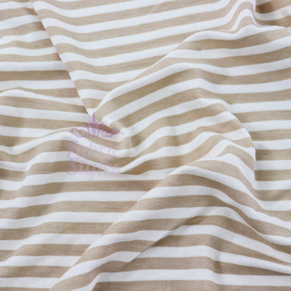 Taupe Stripe Viscose Elastane Fabric