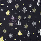 Gold Sparkle Trees & Snowflakes