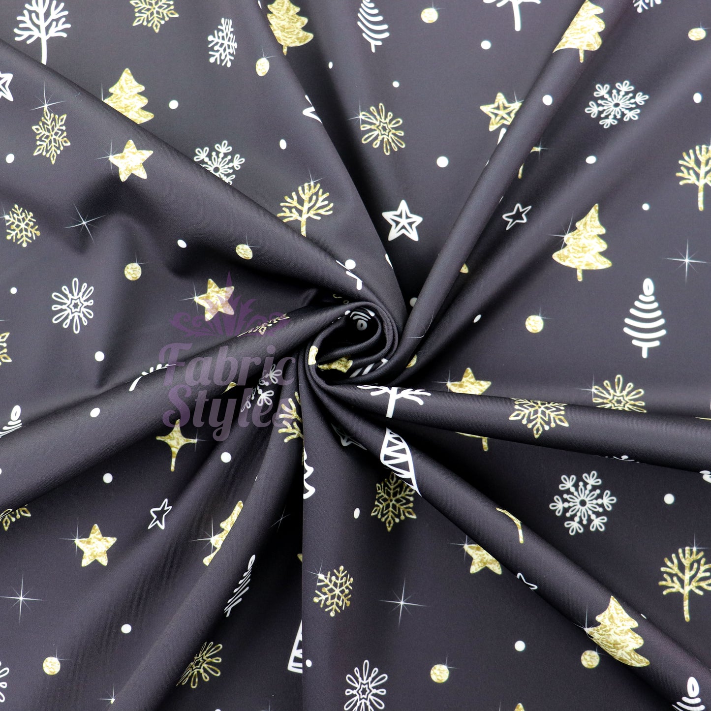 Gold Sparkle Trees & Snowflakes