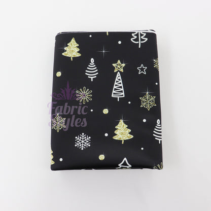 Gold Sparkle Trees & Snowflakes