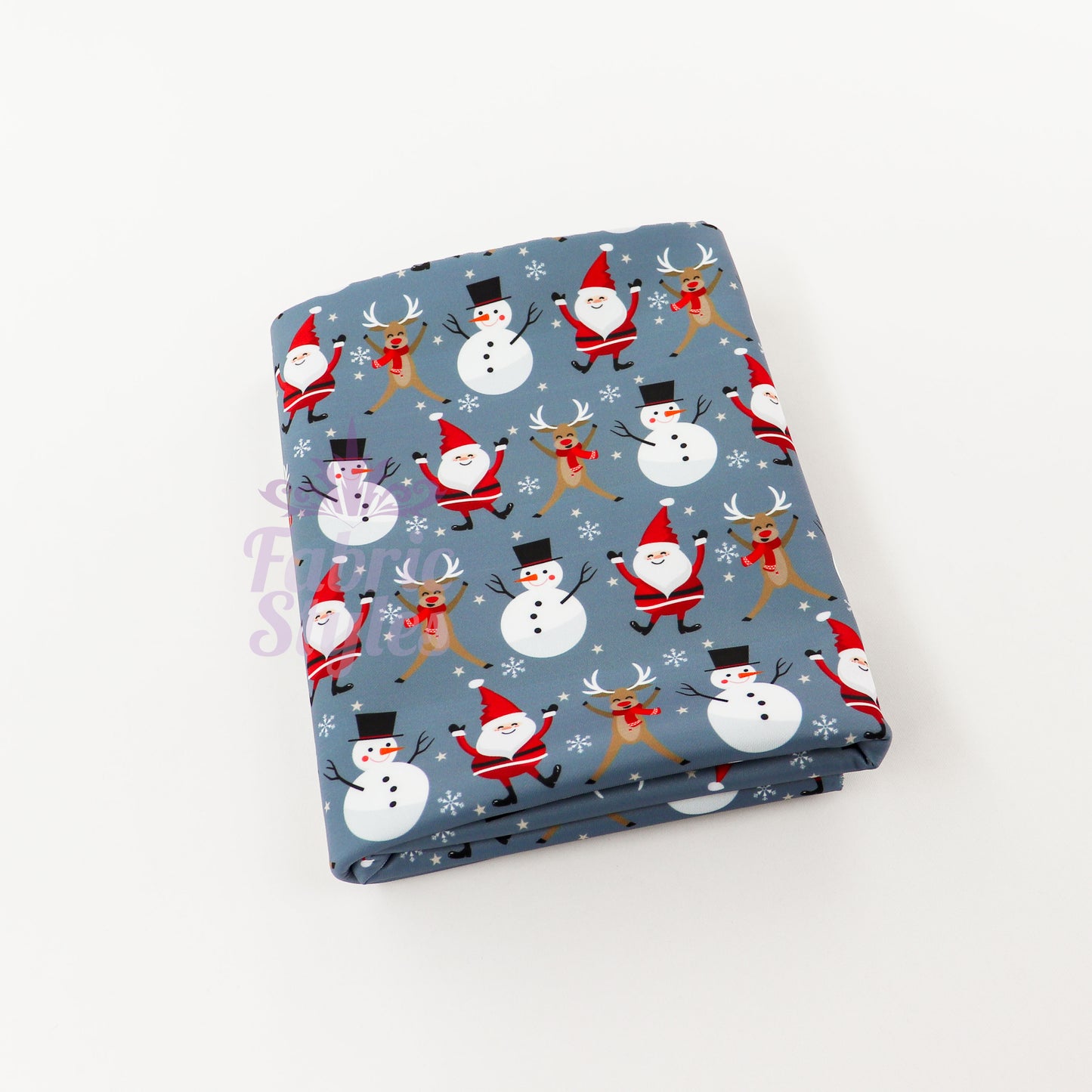 Grey Dancing Christmas Fabric