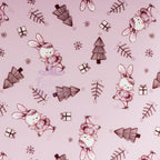 Pink Bunny Christmas Fabric