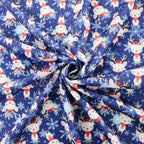 Reindeer Face Fabric | Cute Reindeer Print on Navy