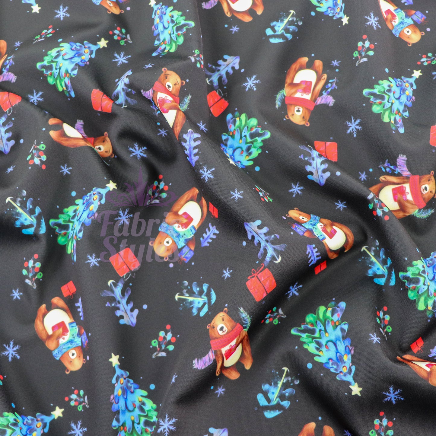 Watercolour Christmas Fabric