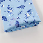 Blue Bunny Christmas Fabric