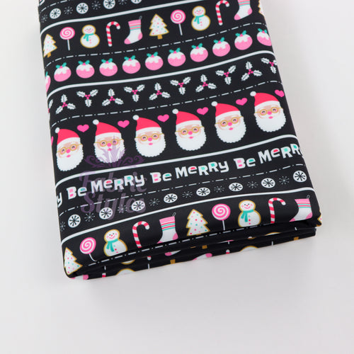 Be Merry Stripe Christmas Fabric