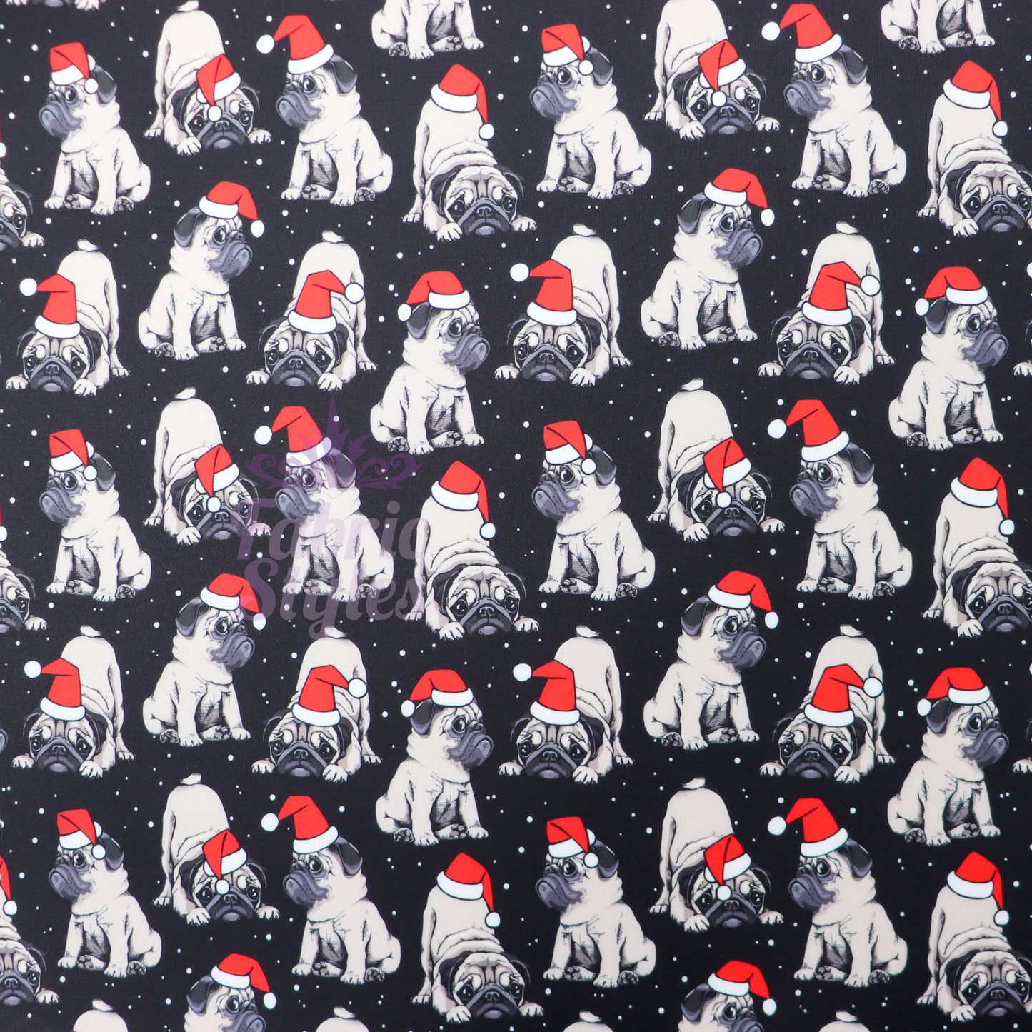 Christmas Pug Fabric