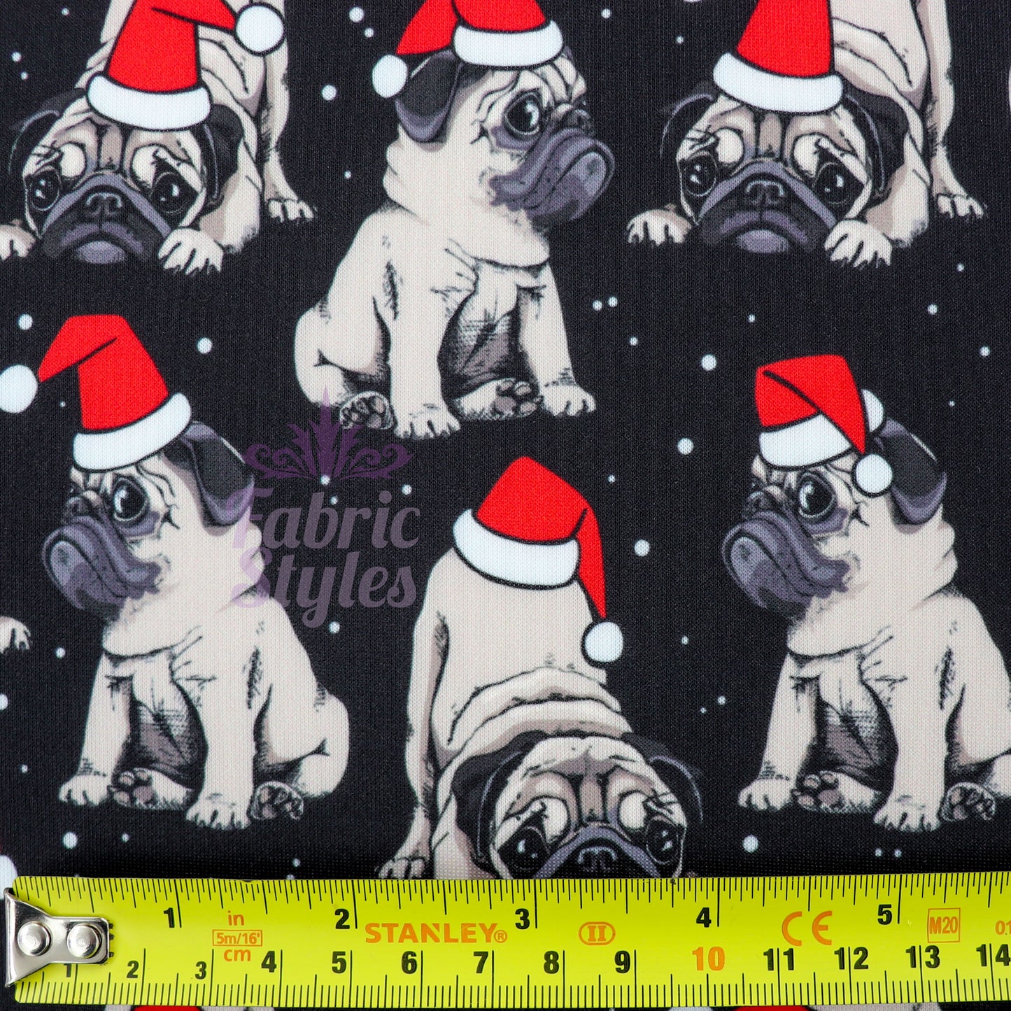 Christmas Pug Fabric