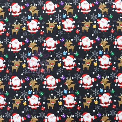 Santa & Reindeer Christmas Fabric