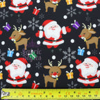 Santa & Reindeer Christmas Fabric