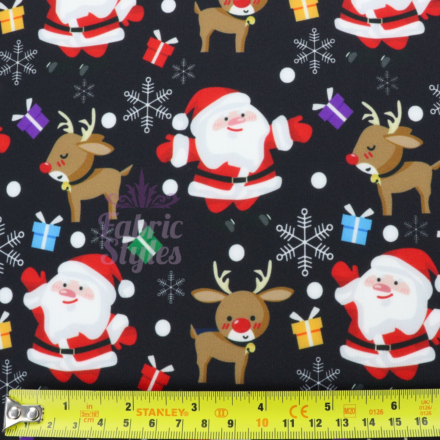 Santa & Reindeer Christmas Fabric