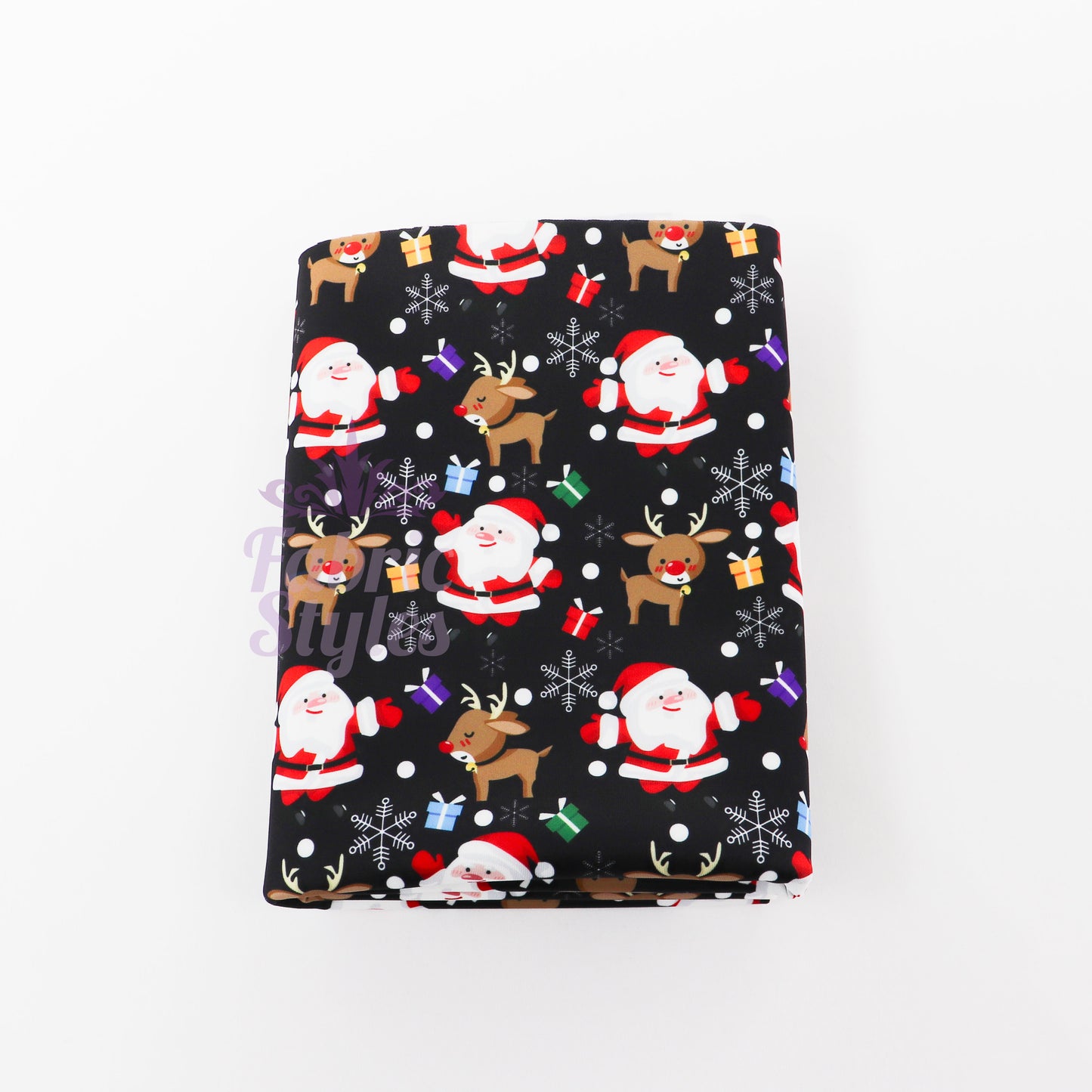 Santa & Reindeer Christmas Fabric