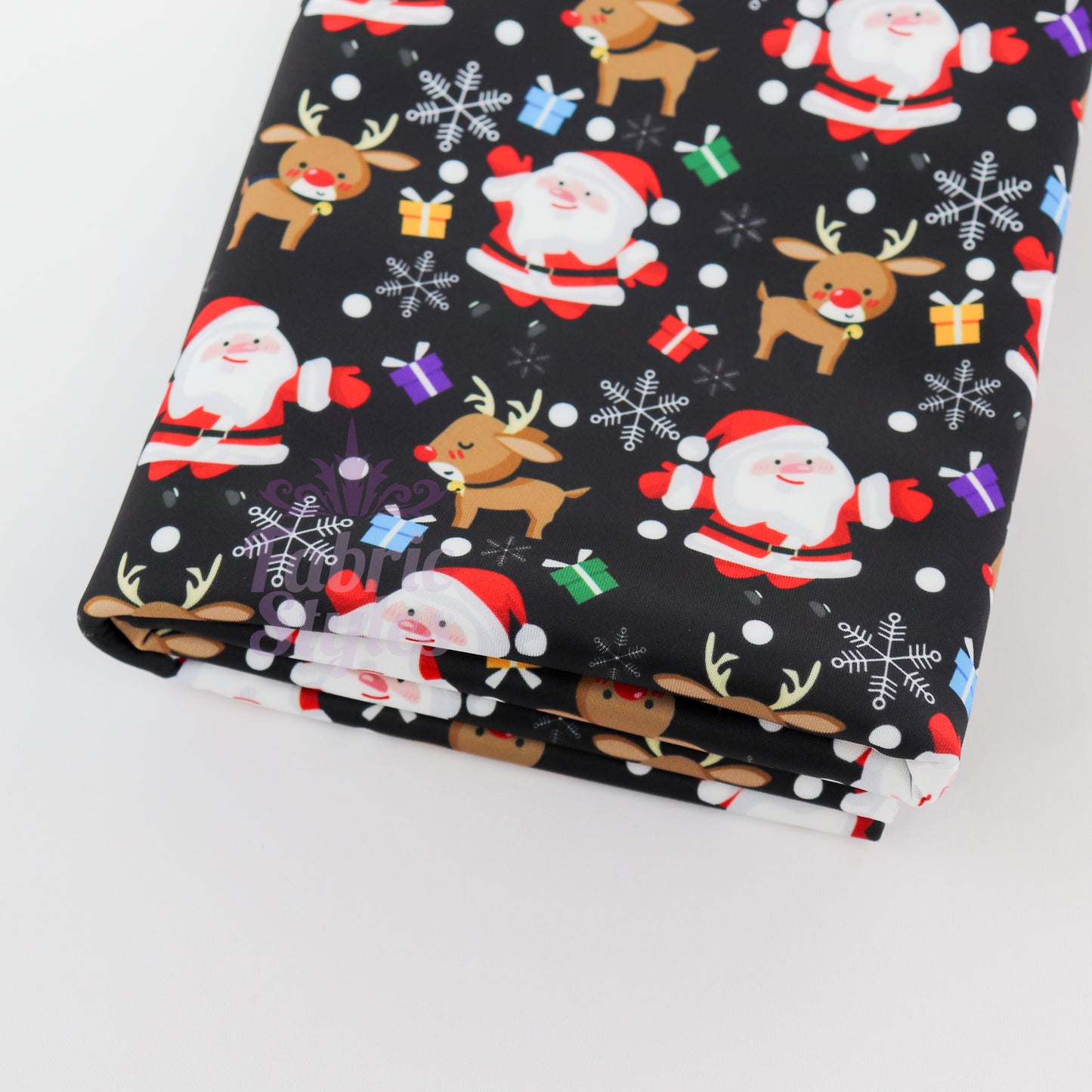 Santa & Reindeer Christmas Fabric