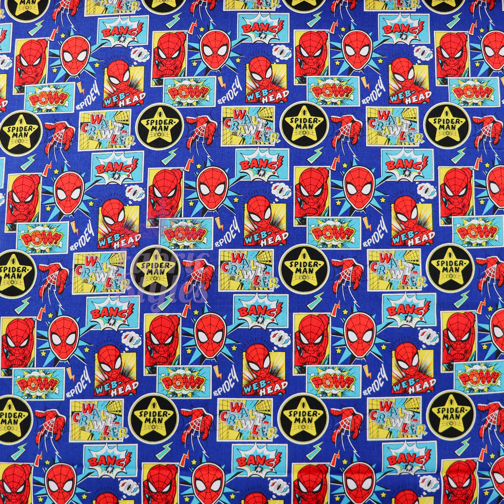 Blue Spider-Man Cotton Fabric