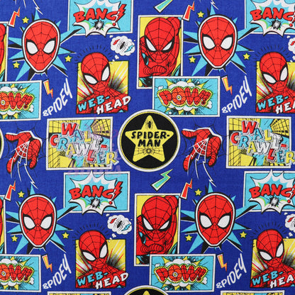 Blue Spider-Man Cotton Fabric