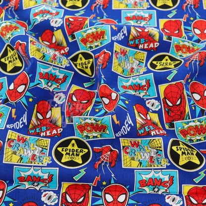 Blue Spider-Man Cotton Fabric