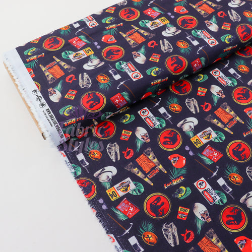 Jurassic Park Icons Cotton Fabric