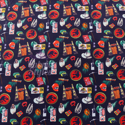 Jurassic Park Icons Cotton Fabric