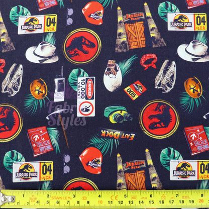 Jurassic Park Icons Cotton Fabric