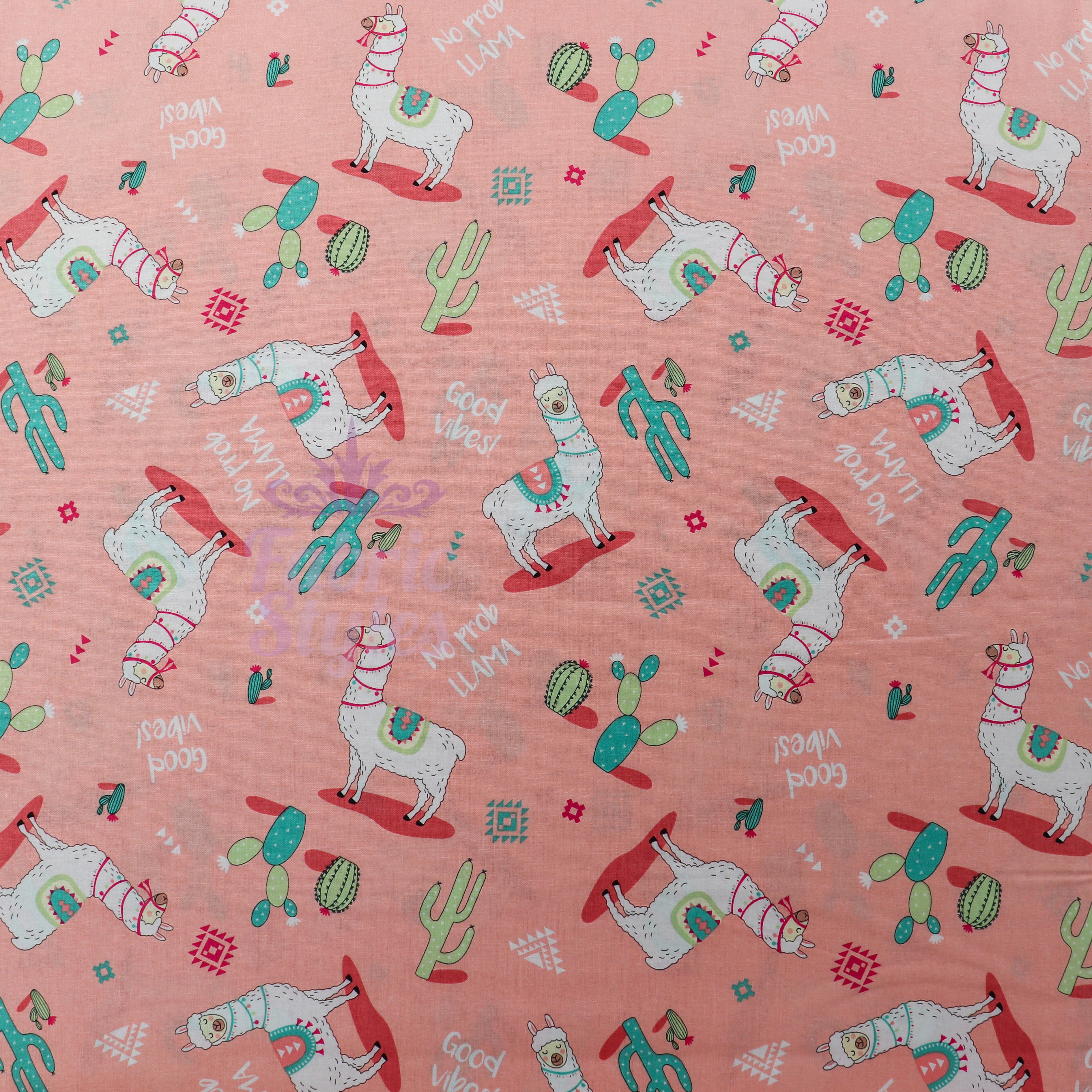 Good Vibes Lama Cotton Fabric