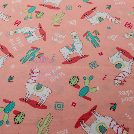 Good Vibes Lama Cotton Fabric