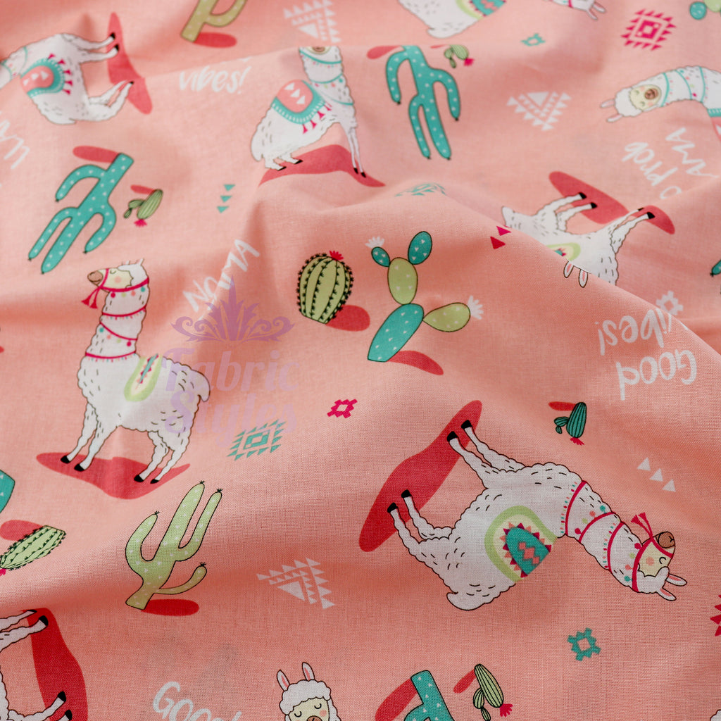 Good Vibes Lama Cotton Fabric