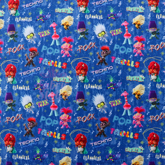 Trolls Techno Rock Cotton Fabric