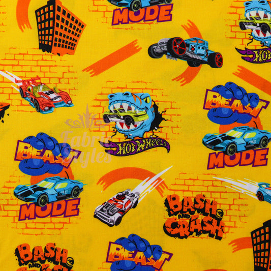 Hot Wheels Beast Mode Cotton Fabric