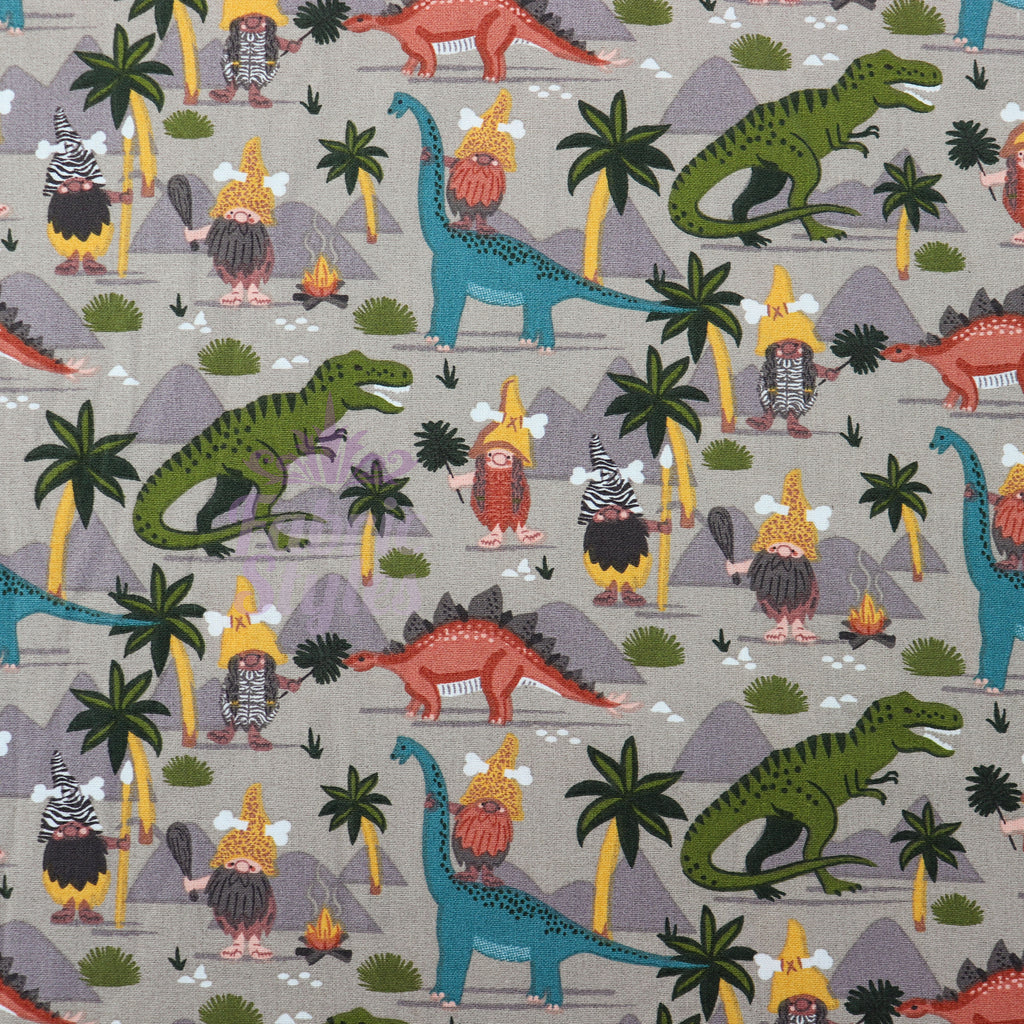Dino World Cotton Fabric