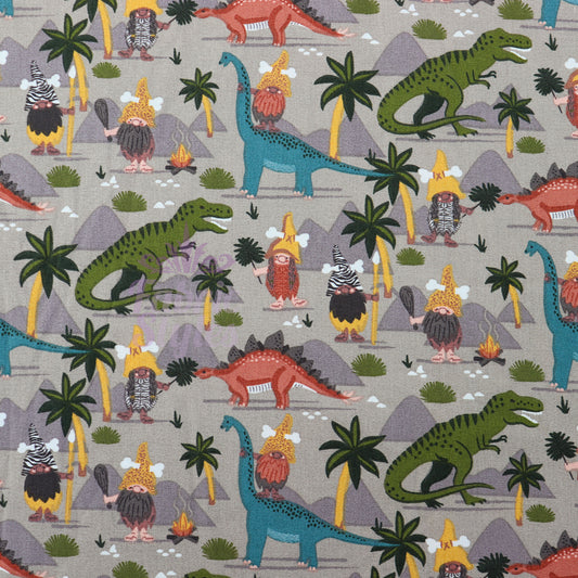 Dino World Cotton Fabric