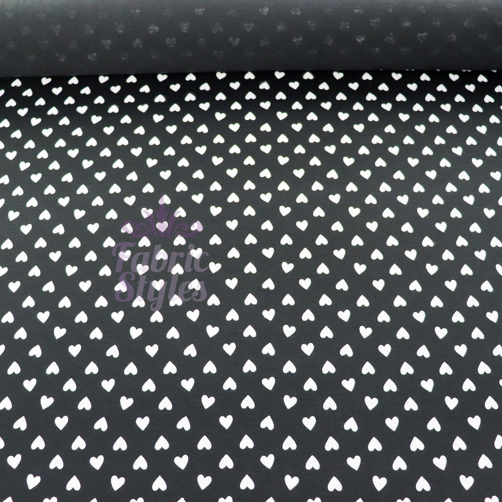 Mini Hearts Black Viscose